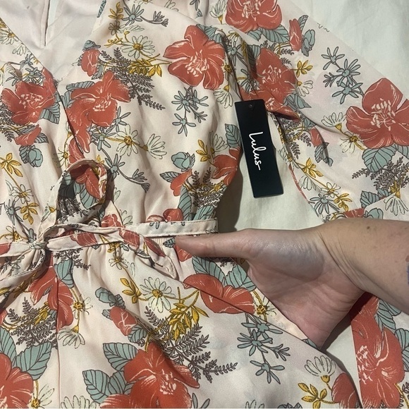 Lulus Always Thriving Blush Pink Floral Print Bell Sleeve Romper - Picture 6 of 10